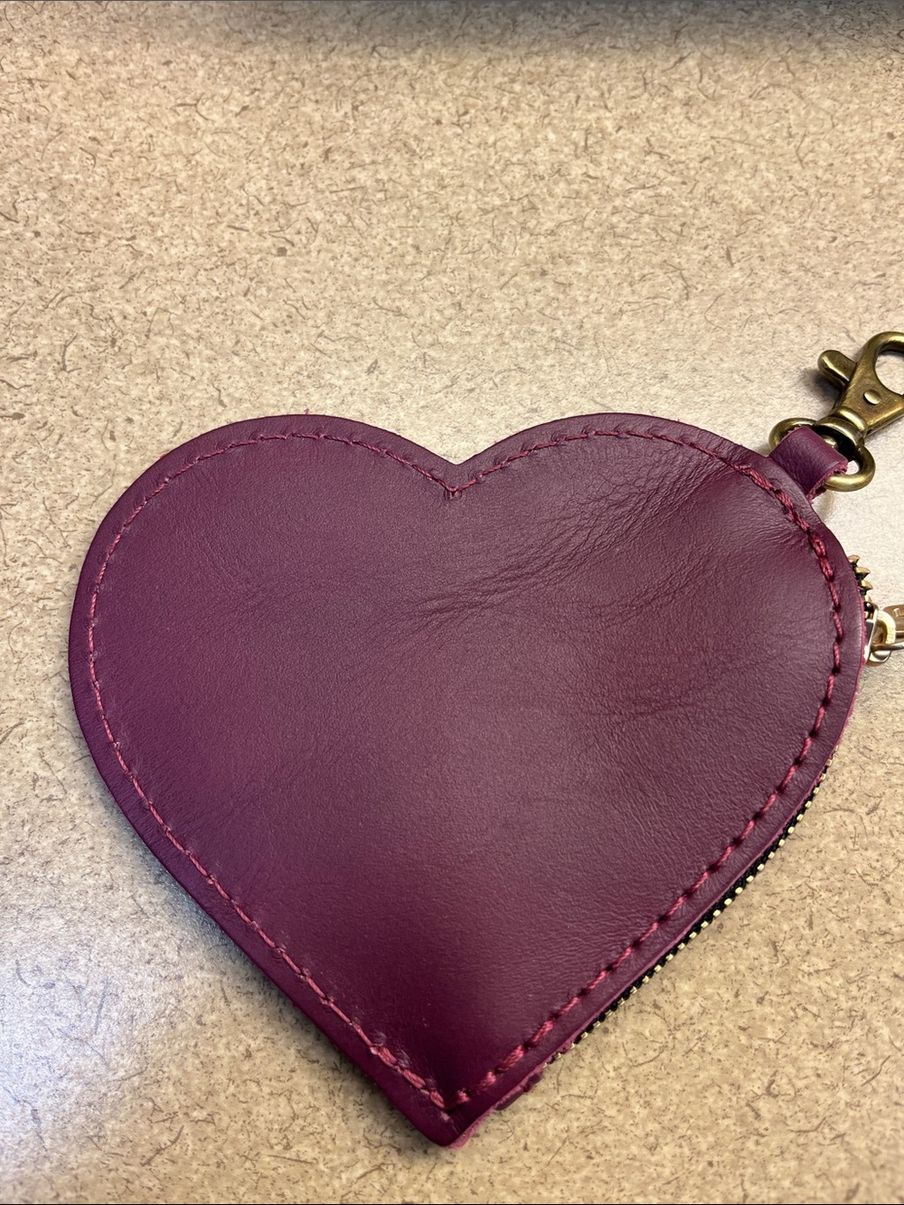 Heart-Shaped Zip Keychain Pouch in lollipop